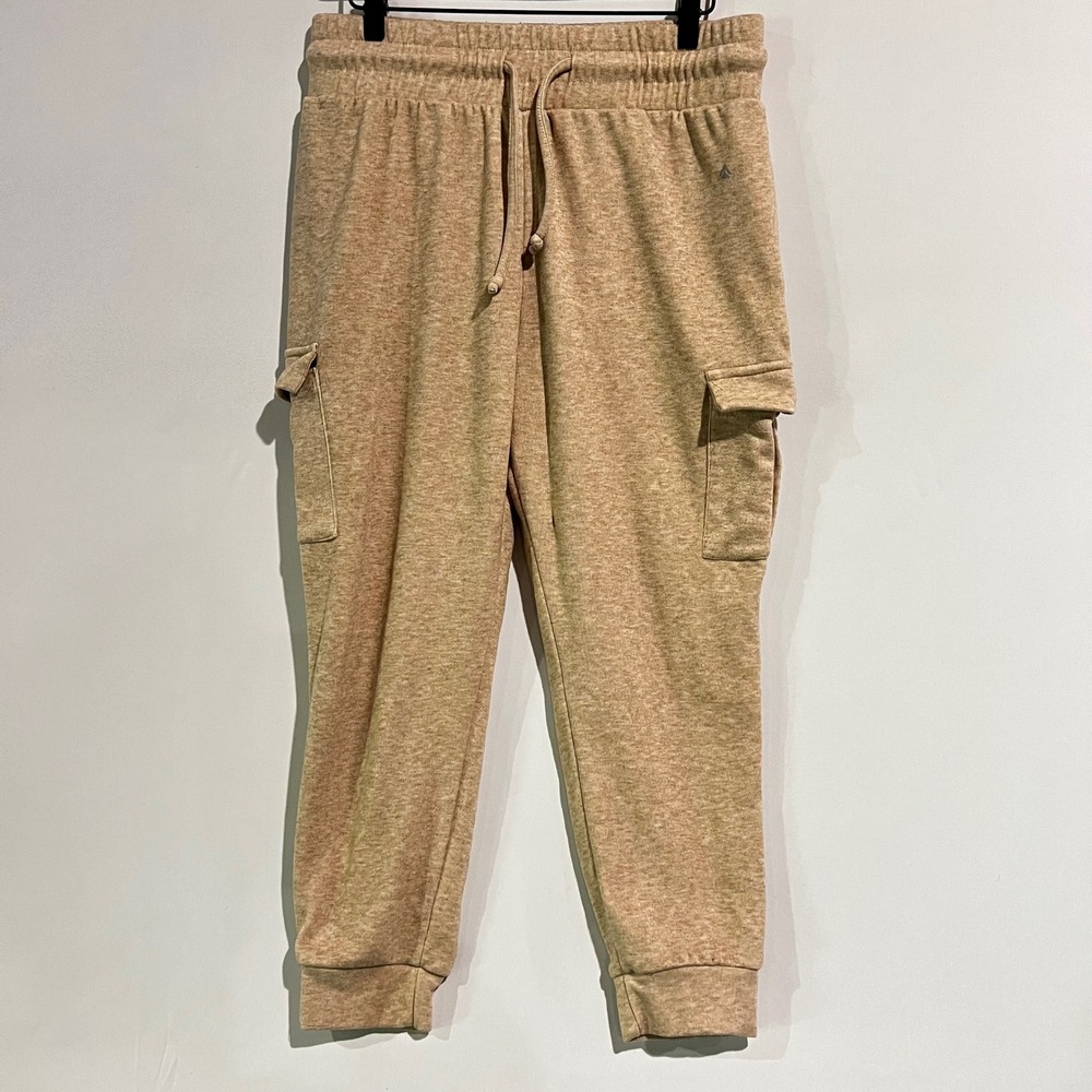 Cali Sport Tan Cargo Jogger Large Beige Sweatpants Utility Streetwear Loungewear